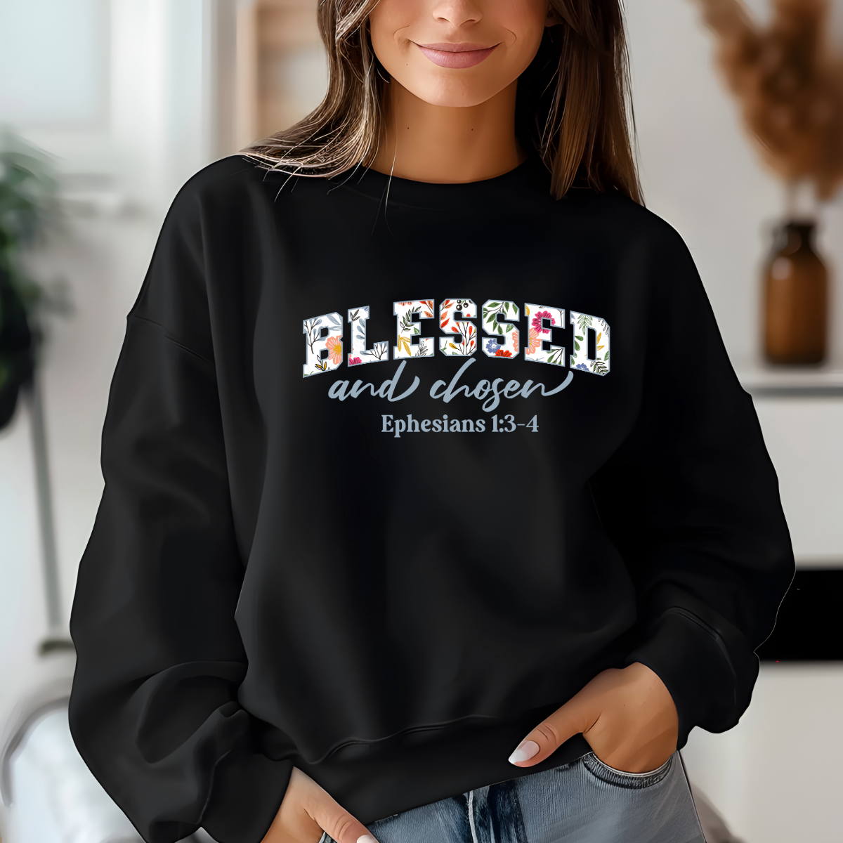 Blessed and Chosen Ephesians 1:3-4 Shirt | Christian Election Tee | Biblical Identity Apparel