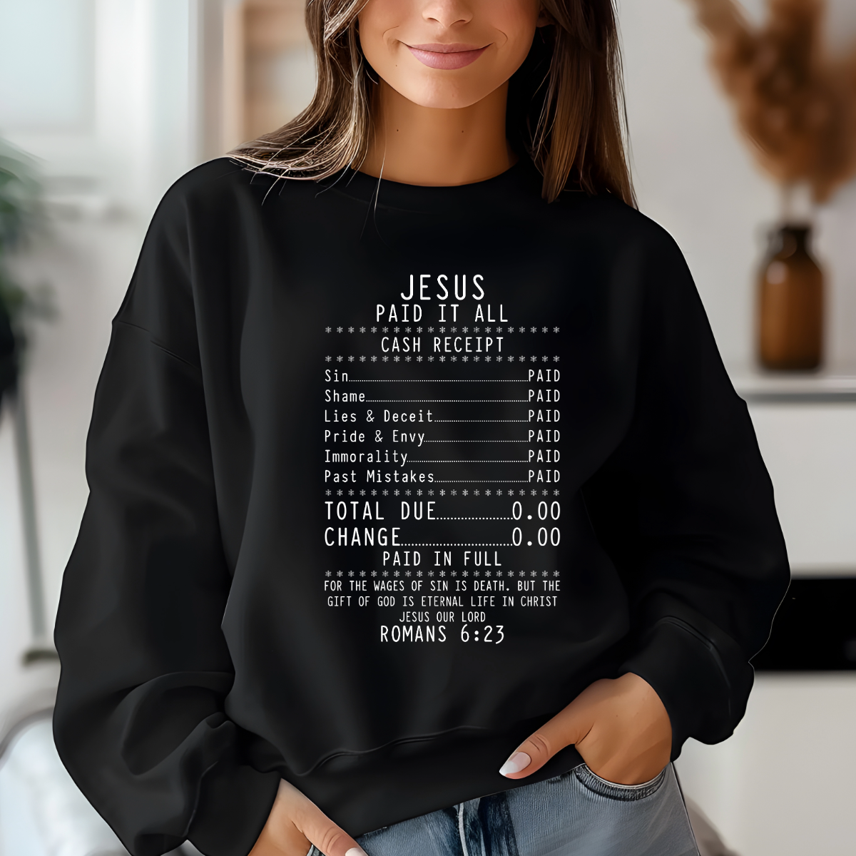 Jesus Paid It All Romans 6:23 Shirt | Gospel Tee | Christian Salvation Apparel | Gift of God Shirt