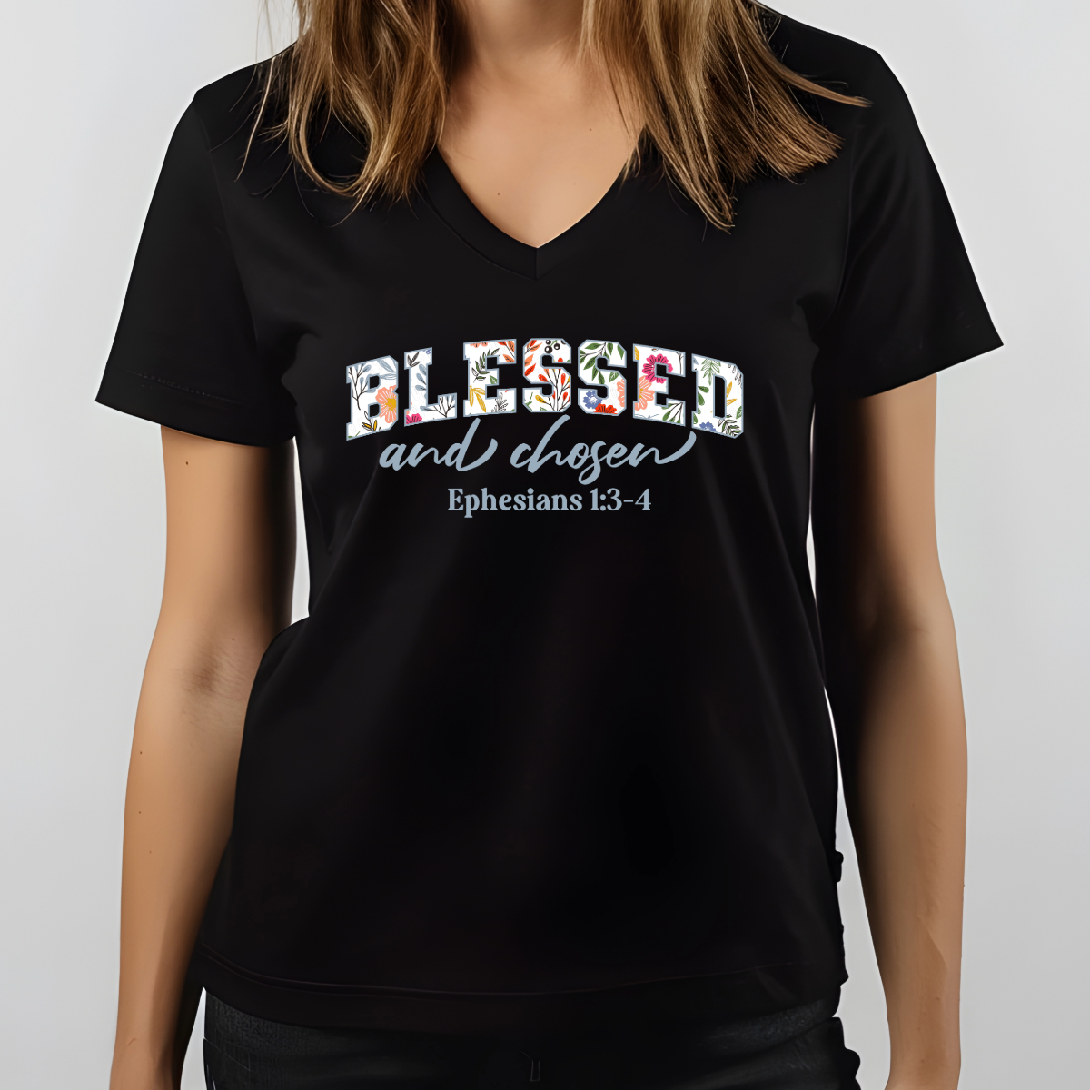 Blessed and Chosen Ephesians 1:3-4 Shirt | Christian Election Tee | Biblical Identity Apparel
