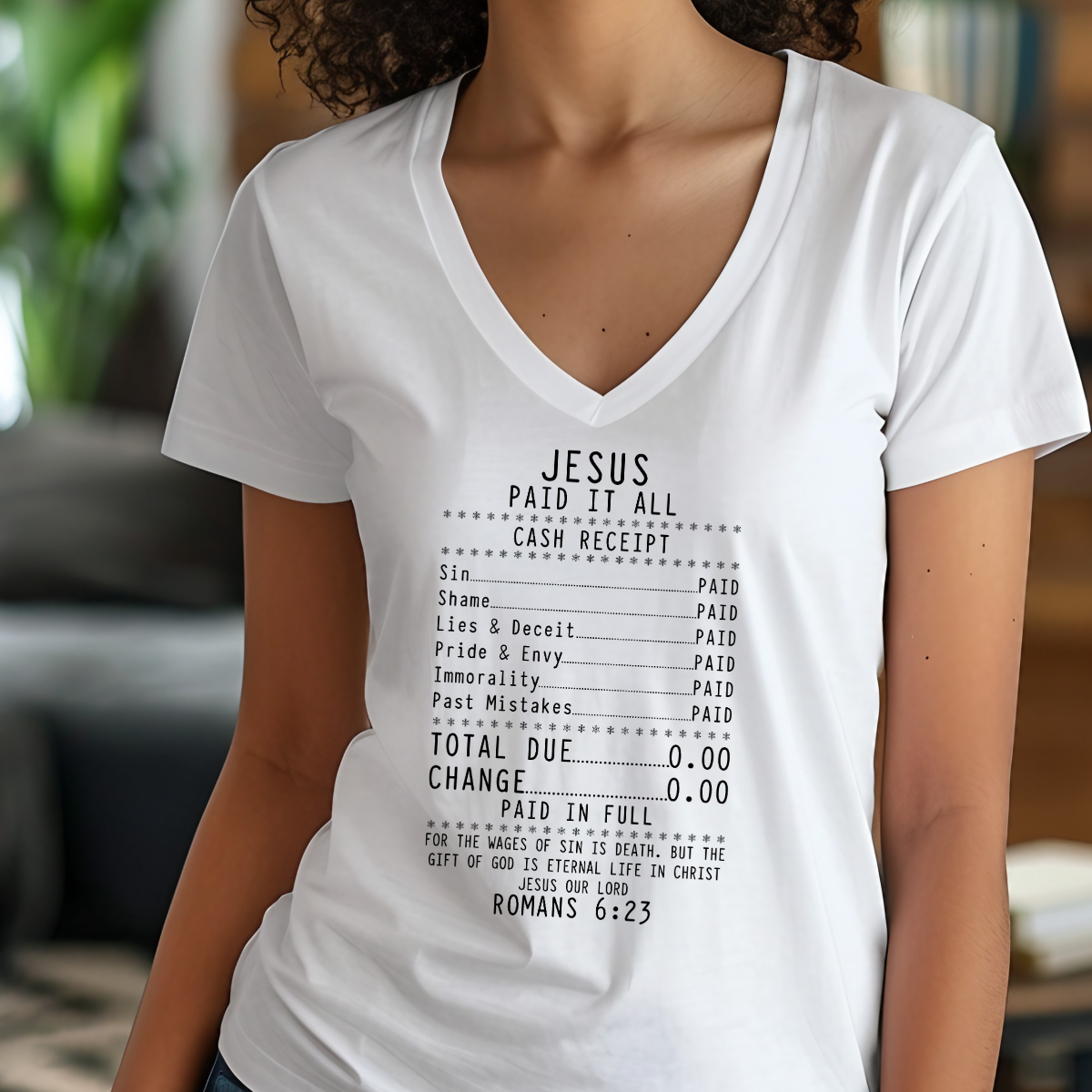 Jesus Paid It All Romans 6:23 Shirt | Gospel Tee | Christian Salvation Apparel | Gift of God Shirt