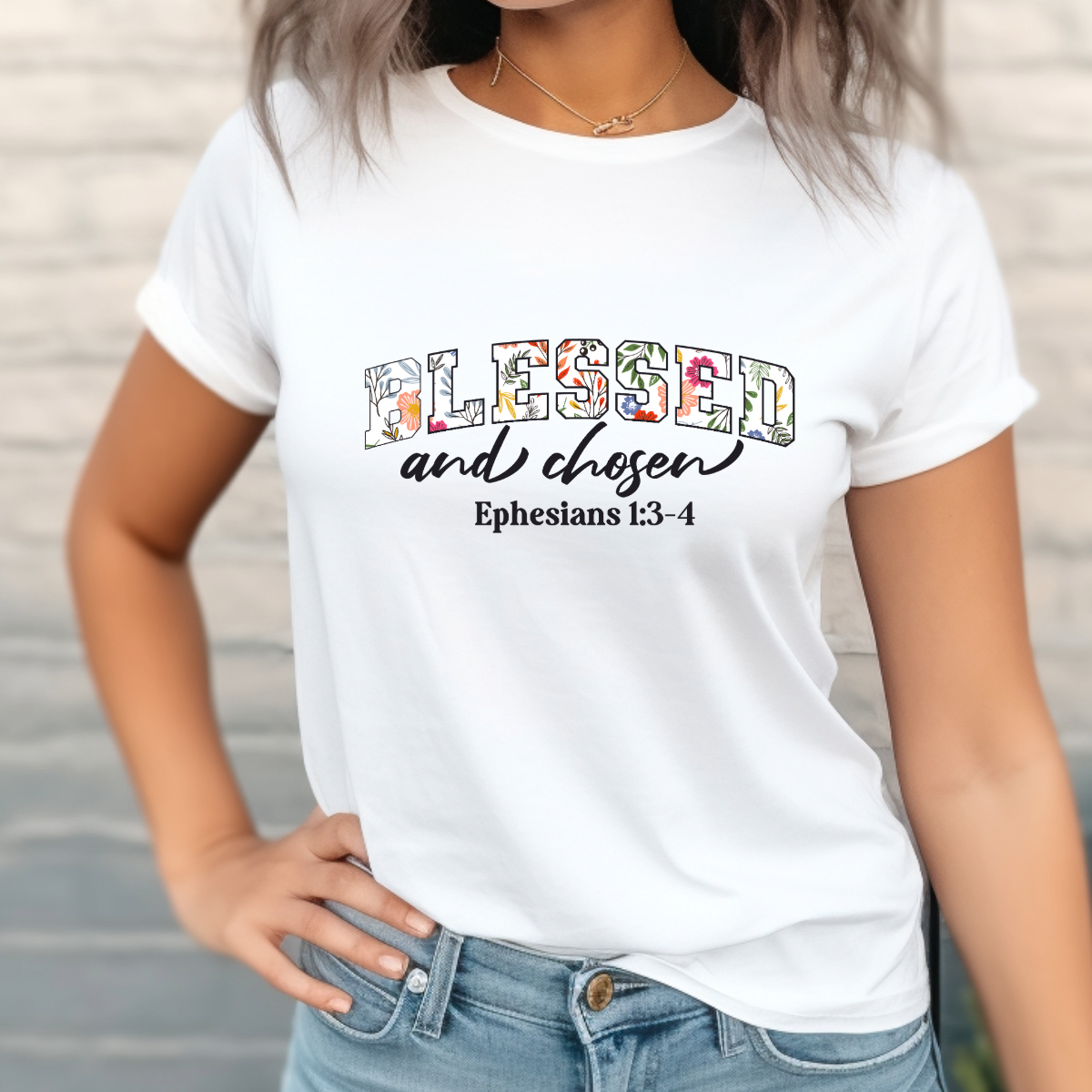 Blessed and Chosen Ephesians 1:3-4 Shirt | Christian Election Tee | Biblical Identity Apparel