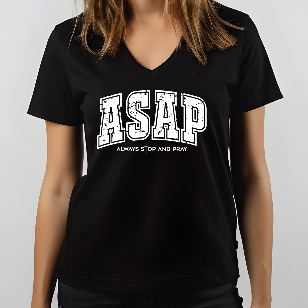 ASAP – Always Stop And Pray Christian T-Shirt | Faith-Based Inspirational Tee | Prayer Apparel
