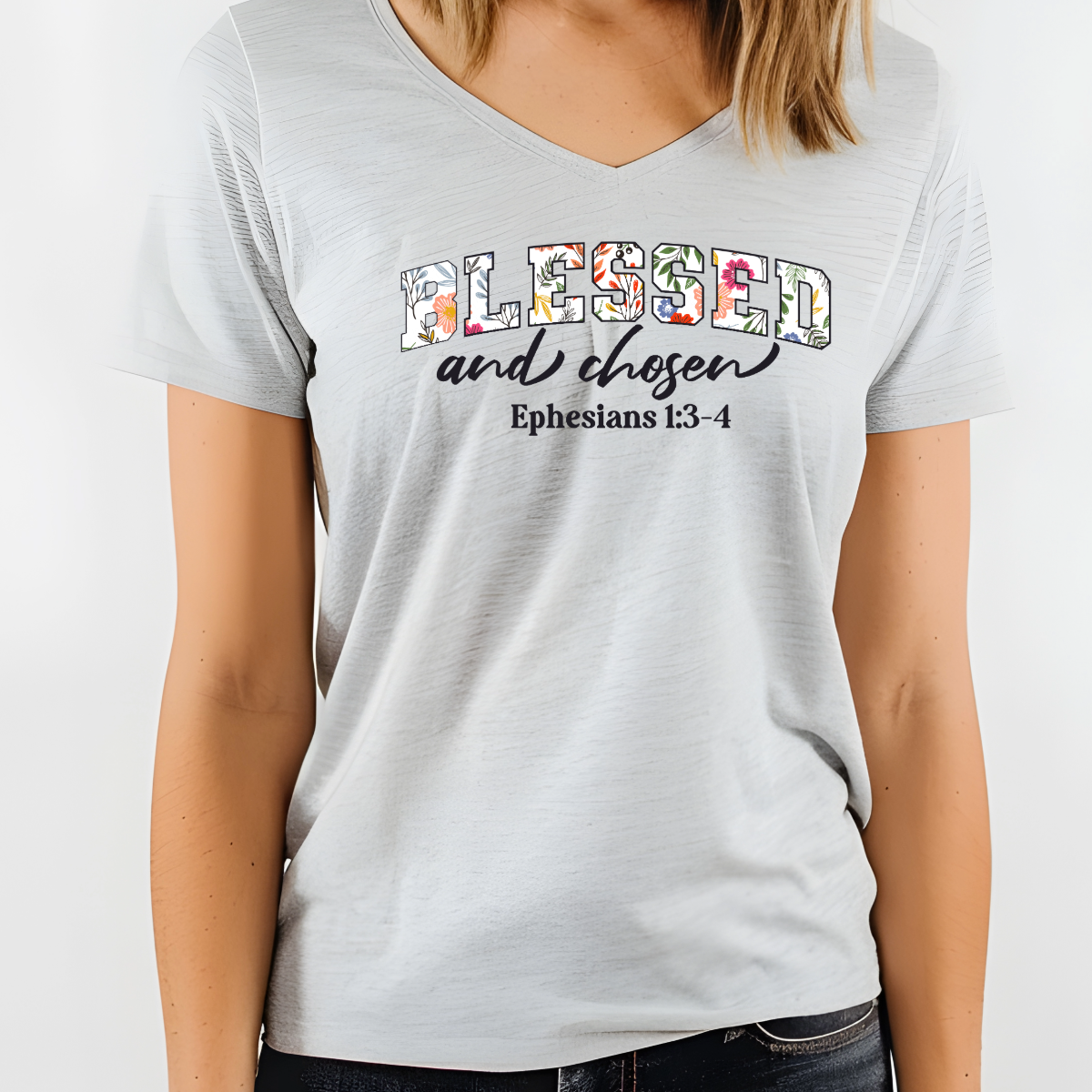 Blessed and Chosen Ephesians 1:3-4 Shirt | Christian Election Tee | Biblical Identity Apparel