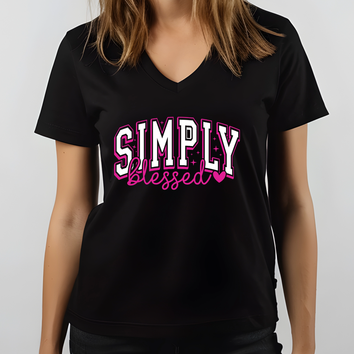 Simply Blessed Unisex T-Shirt | Faith-Based Graphic Tee | Crew, V-Neck, Hooded & Sweatshirt