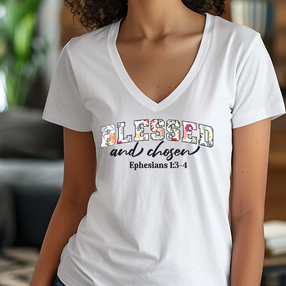 Blessed and Chosen Ephesians 1:3-4 Shirt | Christian Election Tee | Biblical Identity Apparel