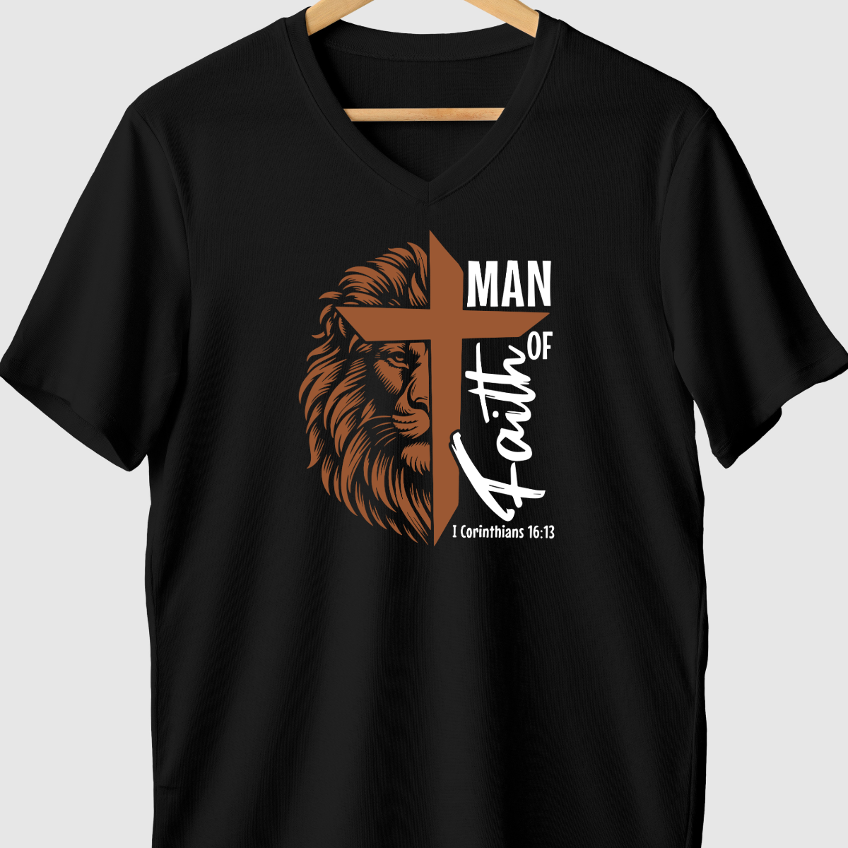 Man of Faith T Shirt | Christian Mens Apparel | Religious Gift for Him