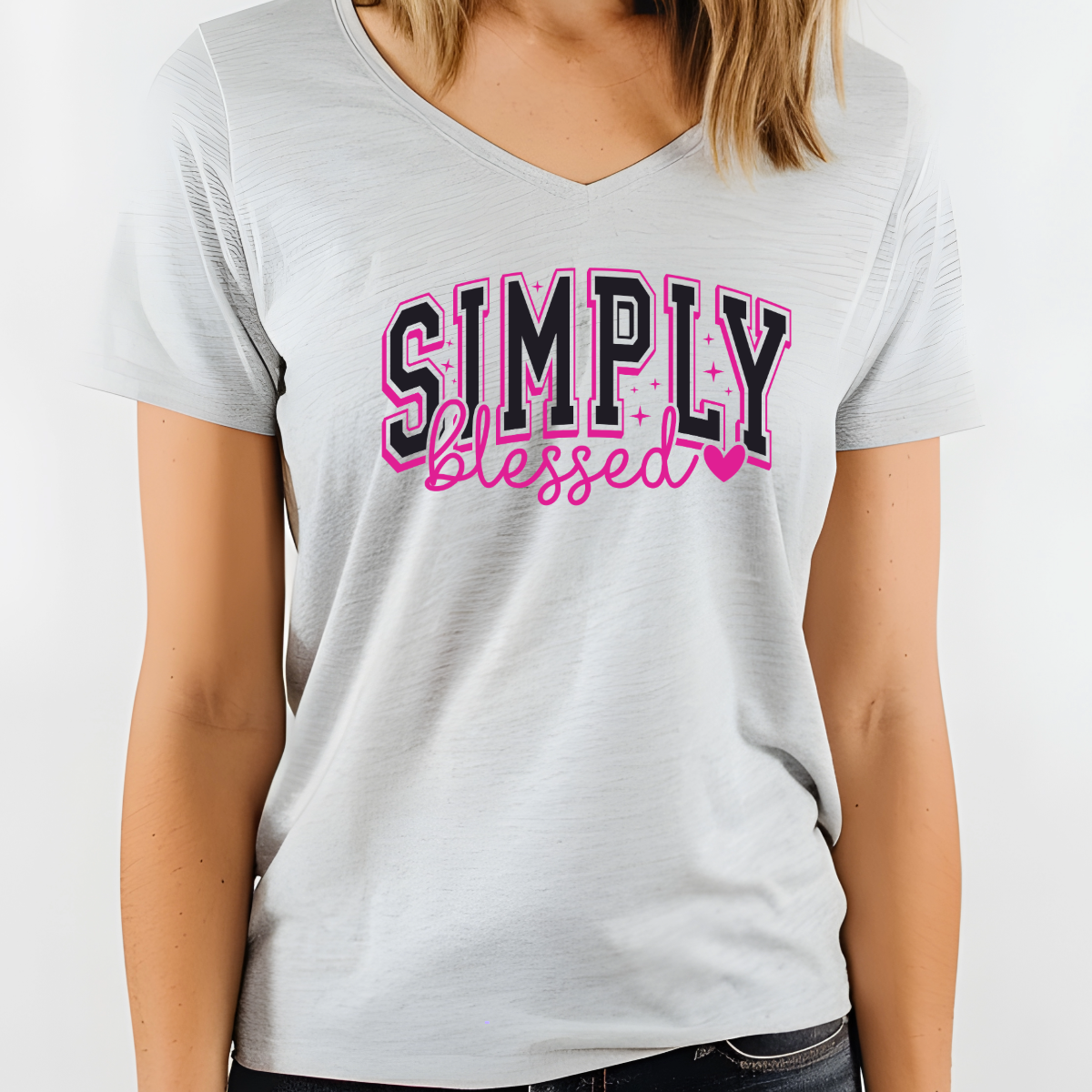 Simply Blessed Unisex T-Shirt | Faith-Based Graphic Tee | Crew, V-Neck, Hooded & Sweatshirt