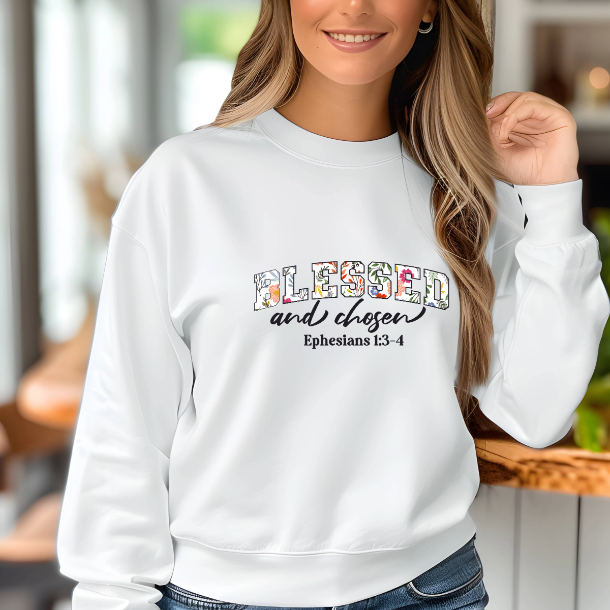 Blessed and Chosen Ephesians 1:3-4 Shirt | Christian Election Tee | Biblical Identity Apparel