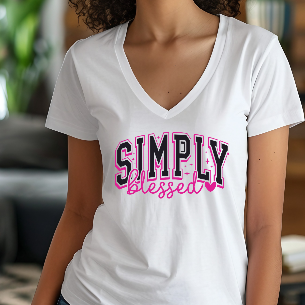 Simply Blessed Unisex T-Shirt | Faith-Based Graphic Tee | Crew, V-Neck, Hooded & Sweatshirt