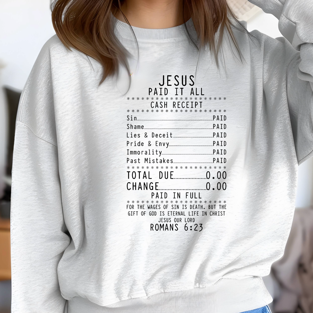Jesus Paid It All Romans 6:23 Shirt | Gospel Tee | Christian Salvation Apparel | Gift of God Shirt