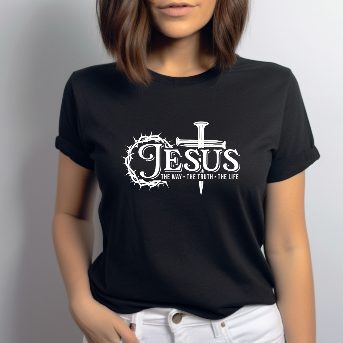 Jesus – The Way, The Truth, The Life Christian T-Shirt | John 14:6 Scripture Tee | Faith-Based Apparel