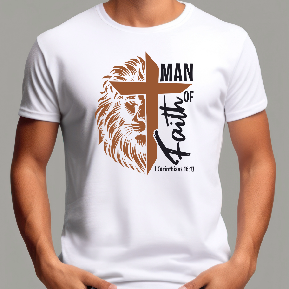 Man of Faith T Shirt | Christian Mens Apparel | Religious Gift for Him