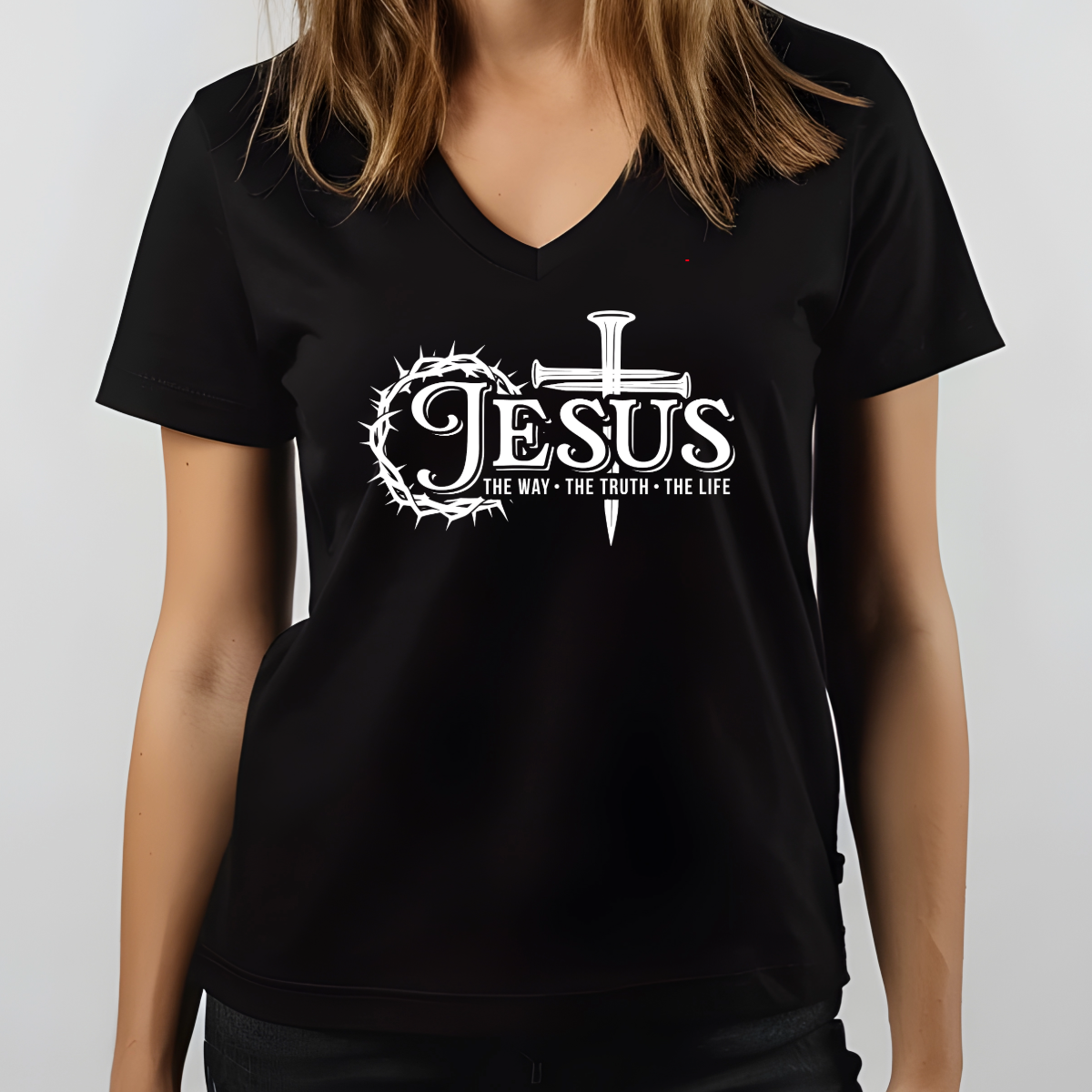 Jesus – The Way, The Truth, The Life Christian T-Shirt | John 14:6 Scripture Tee | Faith-Based Apparel