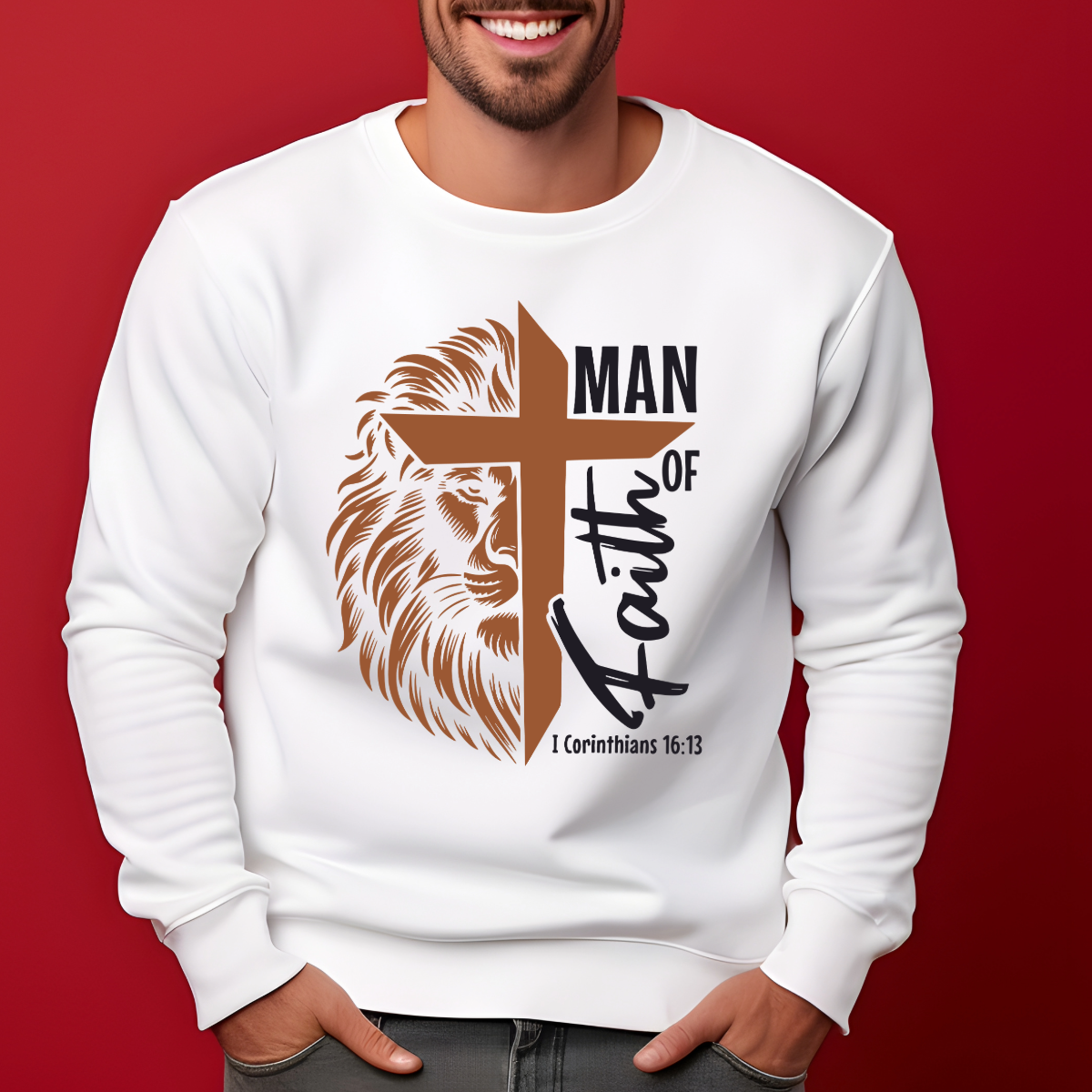 Man of Faith T Shirt | Christian Mens Apparel | Religious Gift for Him