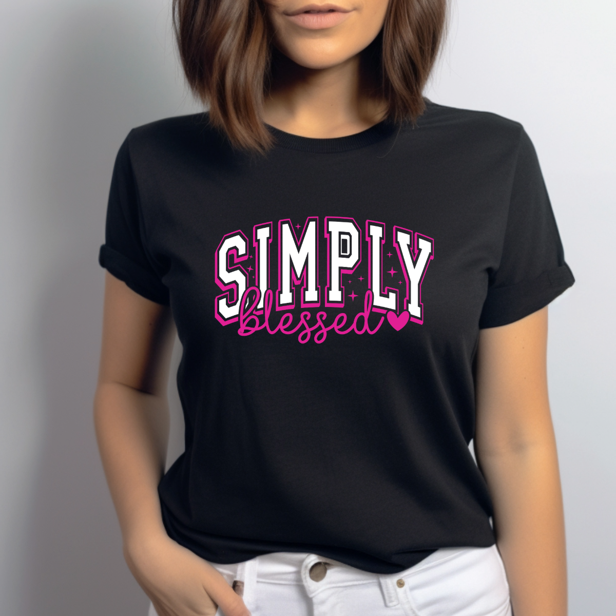 Simply Blessed Unisex T-Shirt | Faith-Based Graphic Tee | Crew, V-Neck, Hooded & Sweatshirt